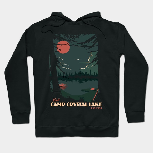 visit camp crystal lake Hoodie by stopse rpentine